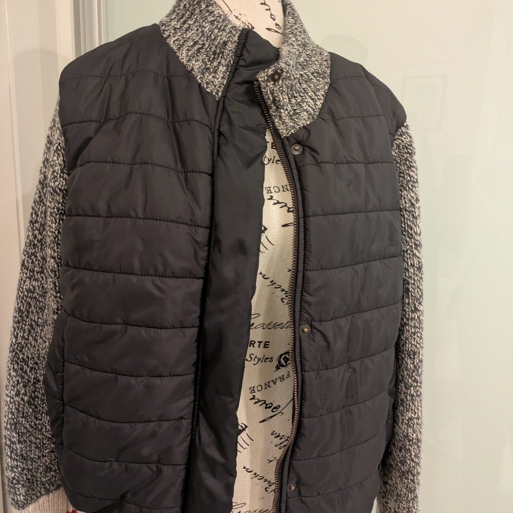 Roots Black Quilted Bomber Jacket